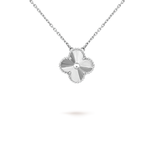 [Royal&Vicky]CLOVER 15MM LASER NECKLACE SILVER