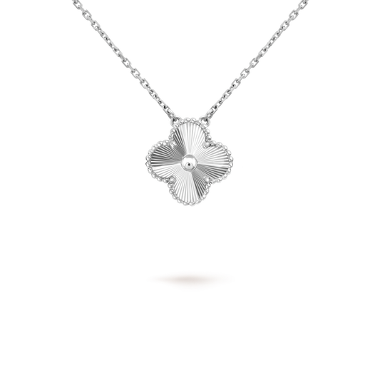 [Royal&Vicky]CLOVER 15MM LASER NECKLACE SILVER
