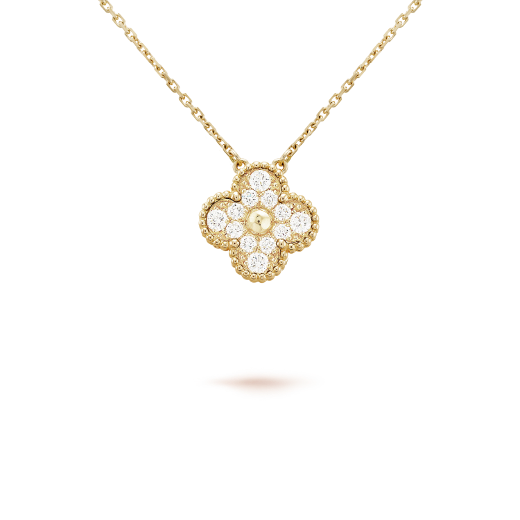 [Royal&Vicky]CLOVER 15MM DIAMOND SINGLE FLOWER NECKLACE