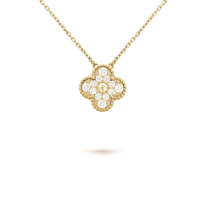 [Royal&Vicky]CLOVER 15MM DIAMOND SINGLE FLOWER NECKLACE