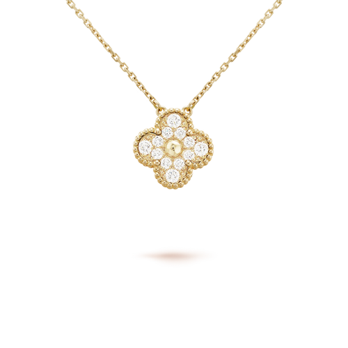 [Royal&Vicky]CLOVER 15MM DIAMOND SINGLE FLOWER NECKLACE