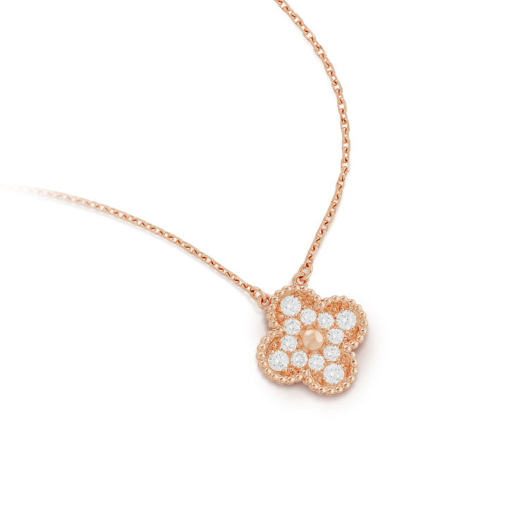 [Royal&Vicky]CLOVER 15MM DIAMOND SINGLE FLOWER NECKLACE