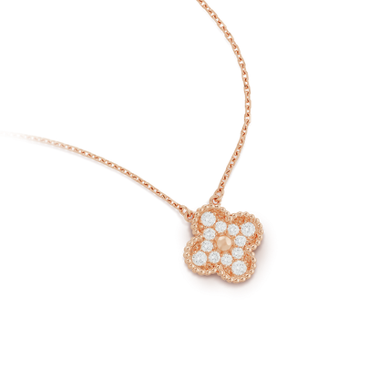 [Royal&Vicky]CLOVER 15MM DIAMOND SINGLE FLOWER NECKLACE