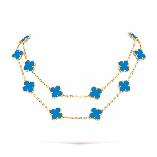 [Royal&Vicky]CLOVER 20 MOTIFS BLUE AGATE GOLD