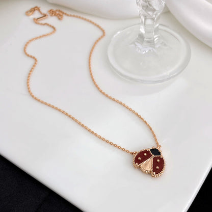 [Royal&Vicky]LUCKY  CARNELIANS LADYBUG NECKLACE