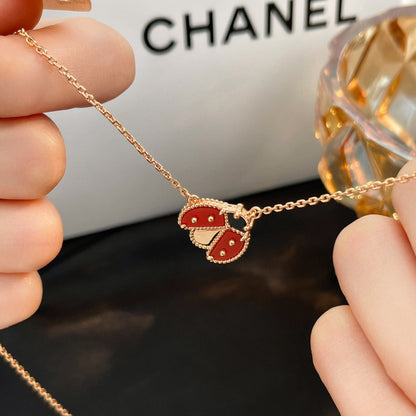 [Royal&Vicky]LUCKY  CARNELIANS LADYBUG NECKLACE