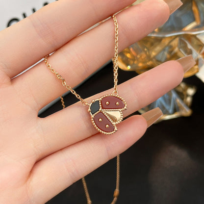 [Royal&Vicky]LUCKY  CARNELIANS LADYBUG NECKLACE