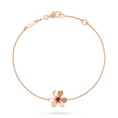 [Royal&Vicky]FRIVOLE GOLD FLOWER PINK MALACHITE BRACELET