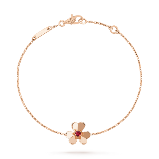 [Royal&Vicky]FRIVOLE GOLD FLOWER PINK MALACHITE BRACELET