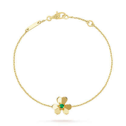 [Royal&Vicky]FRIVOLE GOLD FLOWER PINK MALACHITE BRACELET
