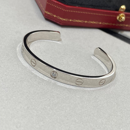 [Royal&Vicky]LOVE BRACELET 6.1MM 1 DIAMOND OPEN CUFF