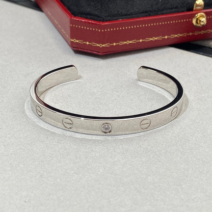 [Royal&Vicky]LOVE BRACELET 6.1MM 1 DIAMOND OPEN CUFF