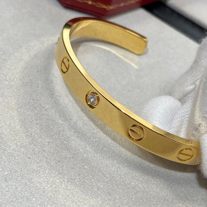 [Royal&Vicky]LOVE BRACELET 6.1MM 1 DIAMOND OPEN CUFF