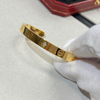 [Royal&Vicky]LOVE BRACELET 6.1MM 1 DIAMOND OPEN CUFF