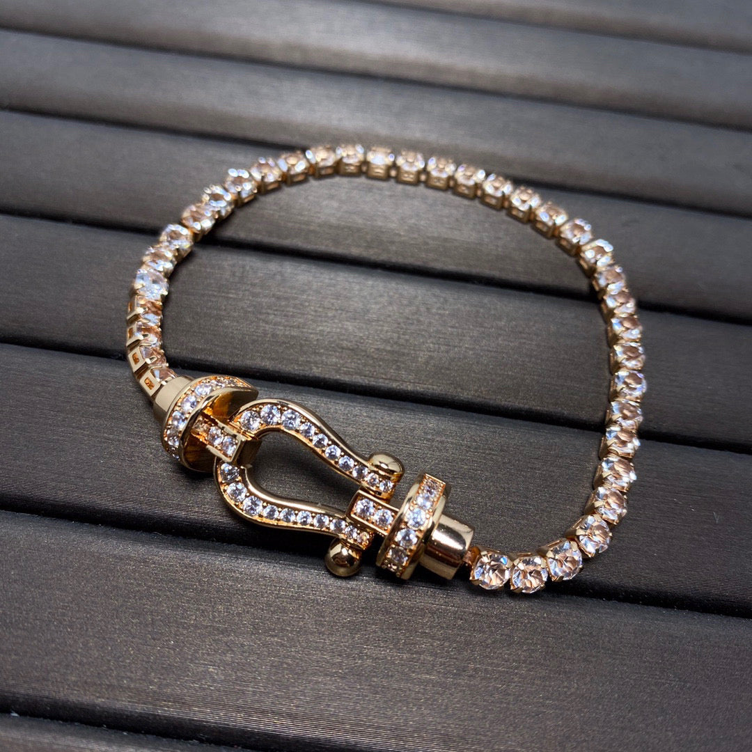 [Royal&Vicky]FORCE  LARGE HORSESHOE FULL DIAMOND TENNIS BRACELET