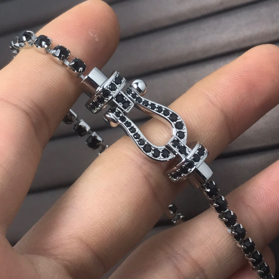 [Royal&Vicky]FORCE  LARGE HORSESHOE FULL DIAMOND TENNIS BRACELET