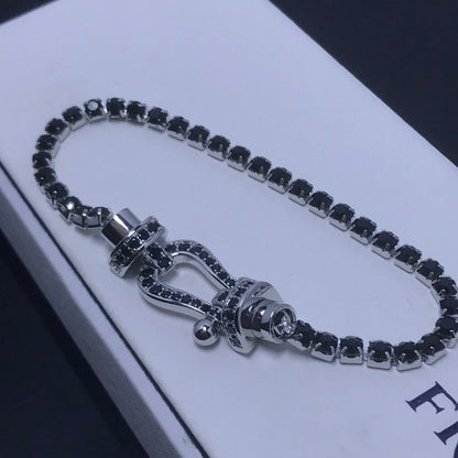 [Royal&Vicky]FORCE  LARGE HORSESHOE FULL DIAMOND TENNIS BRACELET