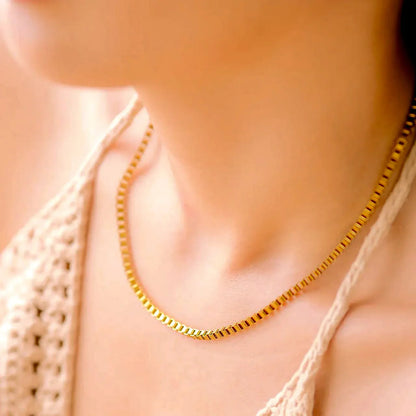 [Royal&Vicky]Danica Box Chain Gold Necklace