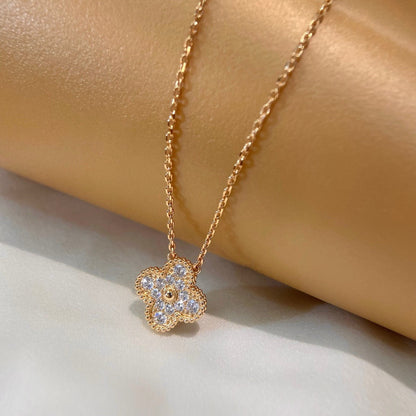 [Royal&Vicky]CLOVER 15MM DIAMOND SINGLE FLOWER NECKLACE
