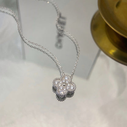 [Royal&Vicky]CLOVER 15MM DIAMOND SINGLE FLOWER NECKLACE