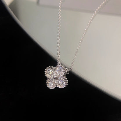 [Royal&Vicky]CLOVER 15MM DIAMOND SINGLE FLOWER NECKLACE