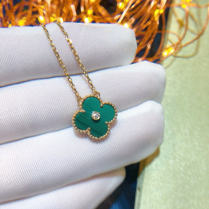 [Royal&Vicky]CLOVER 15MM DIAMOND TURQUOISE NECKLACE