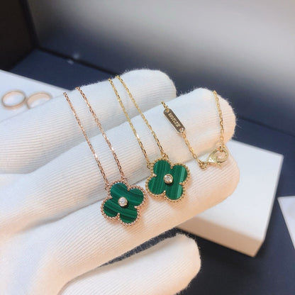 [Royal&Vicky]CLOVER 15MM DIAMOND TURQUOISE NECKLACE