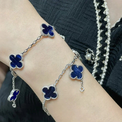 [Royal&Vicky]LUCKY CLOVER 5-MOTIF BRACELET - PIETERSITE COLLECTION