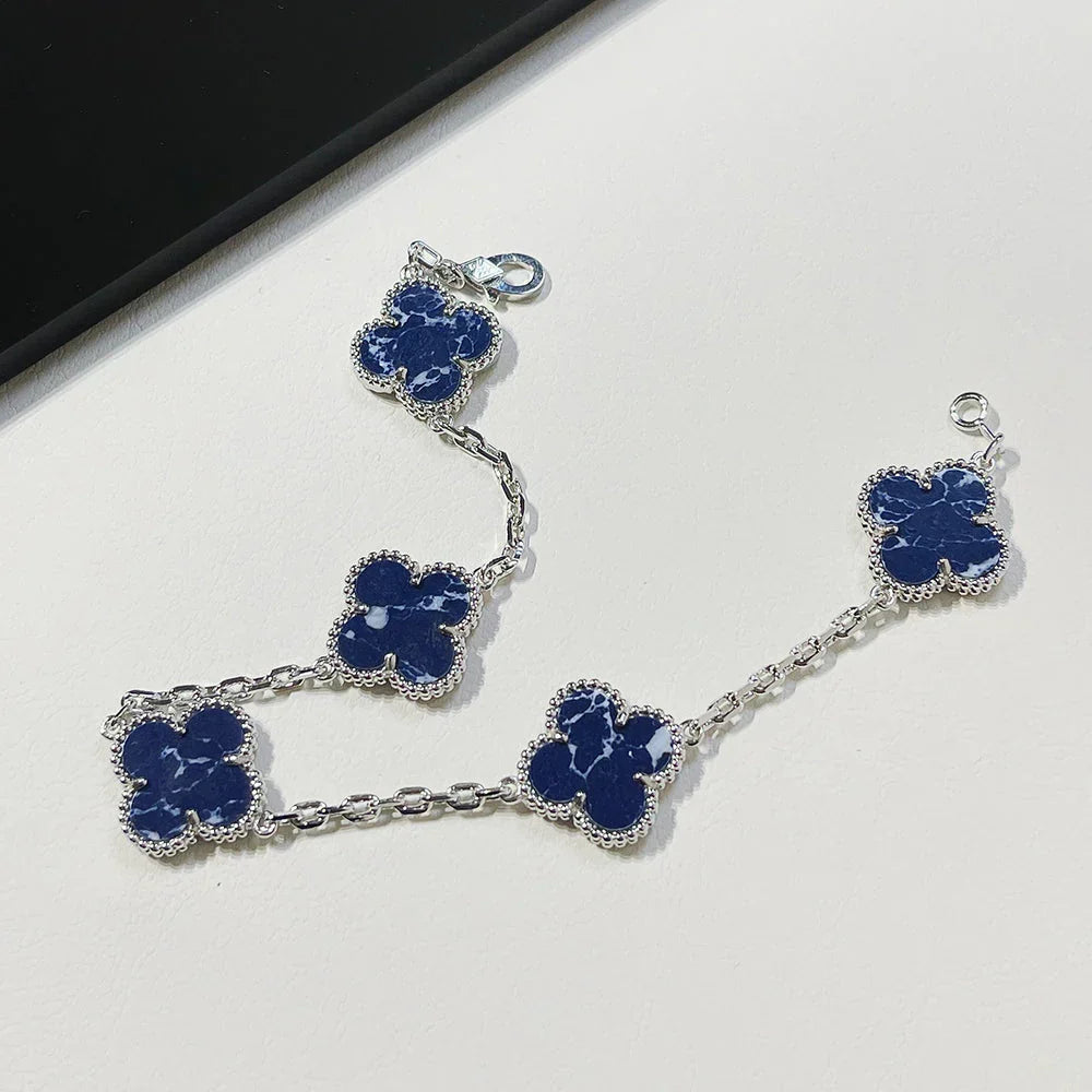 [Royal&Vicky]LUCKY CLOVER 5-MOTIF BRACELET - PIETERSITE COLLECTION