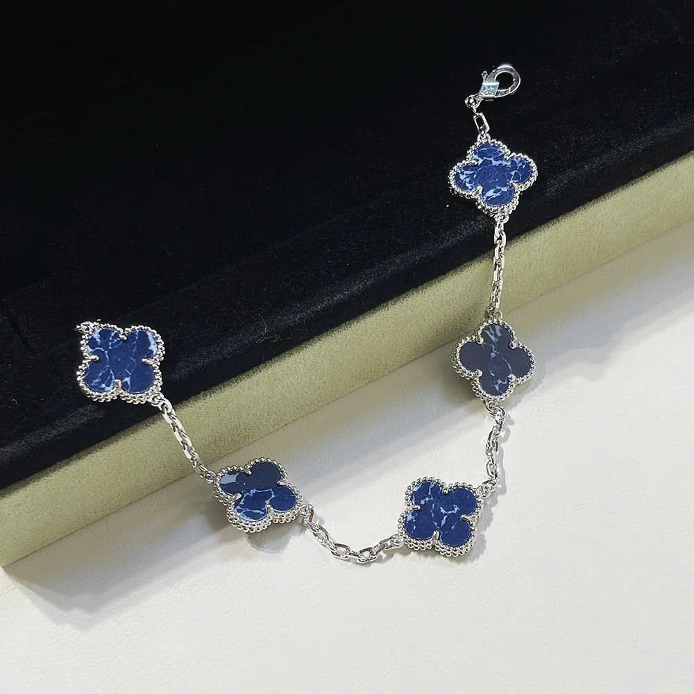 [Royal&Vicky]LUCKY CLOVER 5-MOTIF BRACELET - PIETERSITE COLLECTION