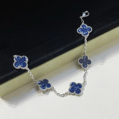 [Royal&Vicky]LUCKY CLOVER 5-MOTIF BRACELET - PIETERSITE COLLECTION