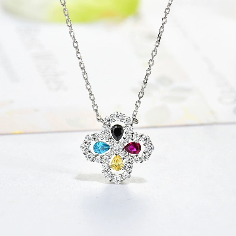 [Royal&Vicky]LOOP NECKLACE FULL MOTIF DIAMOND 16MM MULTIPLE COLORS