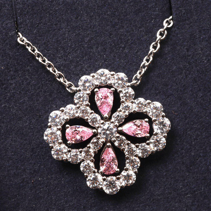 [Royal&Vicky]LOOP NECKLACE FULL MOTIF DIAMOND 16MM MULTIPLE COLORS