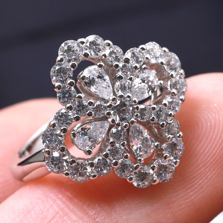 [Royal&Vicky]LOOP RING FULL MOTIF DIAMOND 16MM SILVE