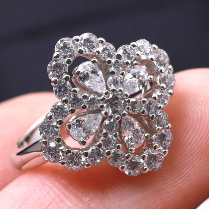 [Royal&Vicky]LOOP RING FULL MOTIF DIAMOND 16MM SILVE