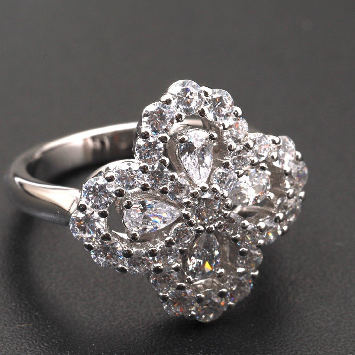 [Royal&Vicky]LOOP RING FULL MOTIF DIAMOND 16MM SILVE