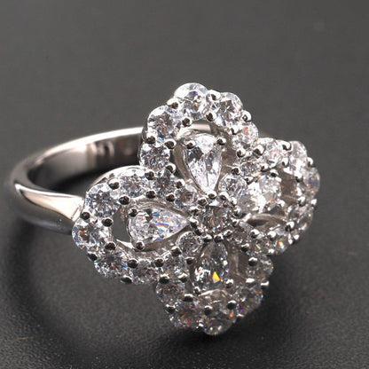 [Royal&Vicky]LOOP RING FULL MOTIF DIAMOND 16MM SILVE