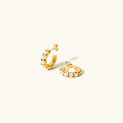 [Royal&Vicky]Irene Pearl Hoop Earrings