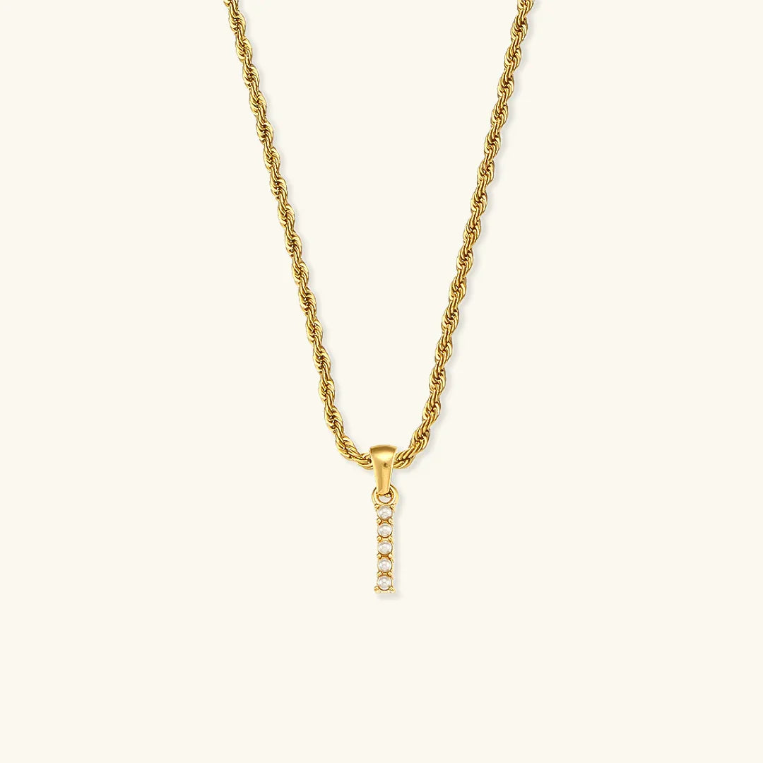 [Royal&Vicky]Elodie Initial Letter Pearl Necklace