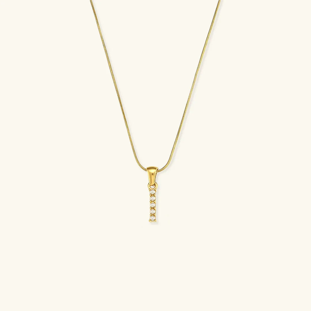 [Royal&Vicky]Augustine Initial Letter Pearl Necklace