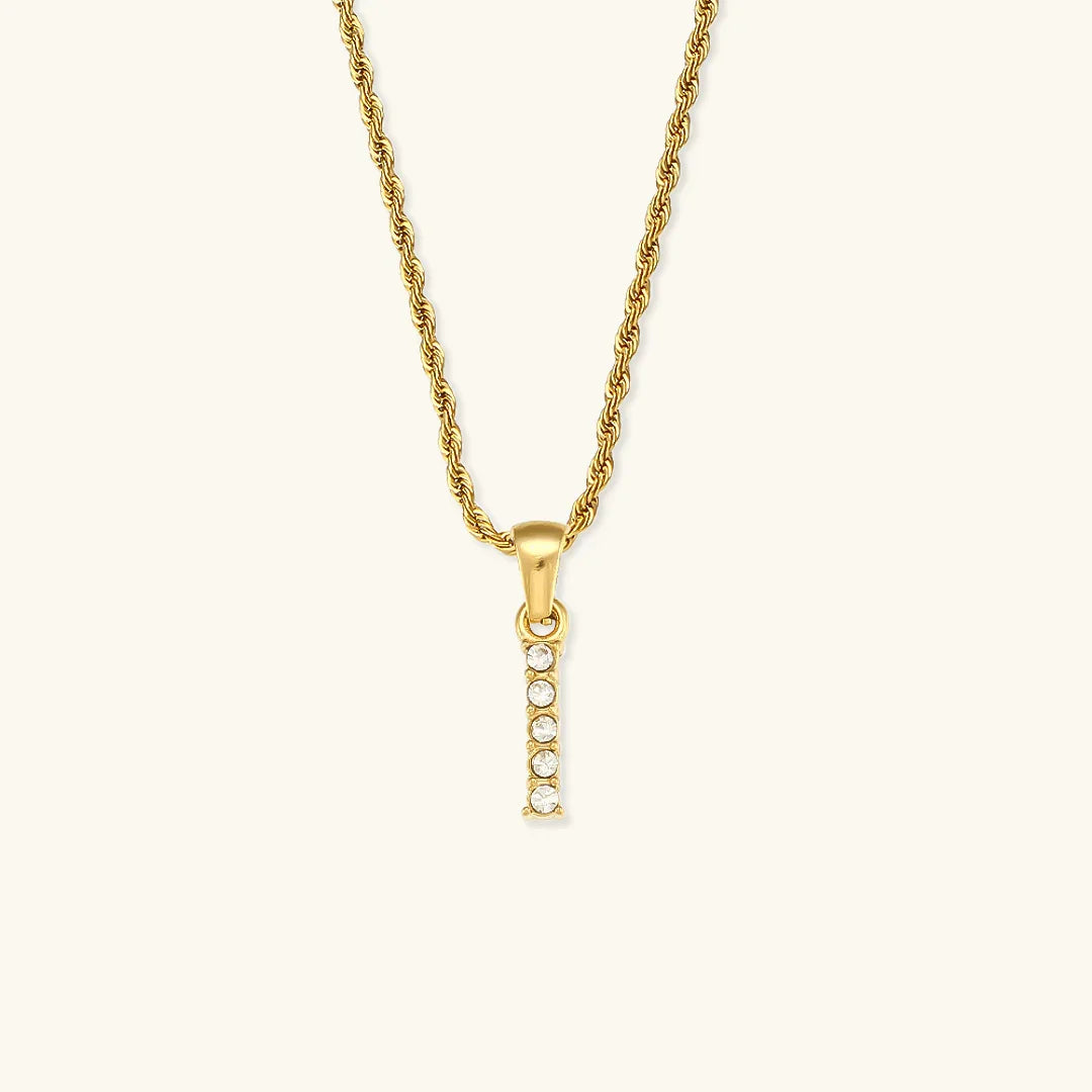 [Royal&Vicky]Maeve Letter Initial Diamond Necklace