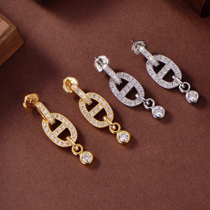 [Royal&Vicky]HM CHAINE DIAMOND EARRINGS