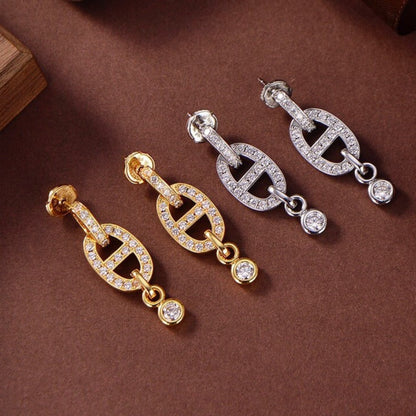 [Royal&Vicky]HM CHAINE DIAMOND EARRINGS