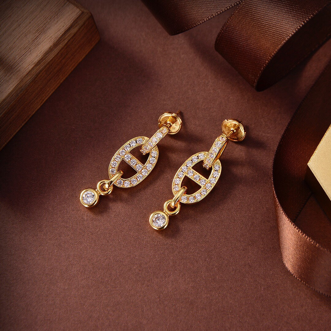 [Royal&Vicky]HM CHAINE DIAMOND EARRINGS