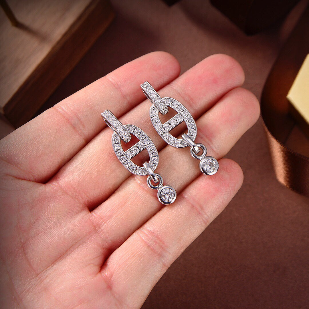 [Royal&Vicky]HM CHAINE DIAMOND EARRINGS