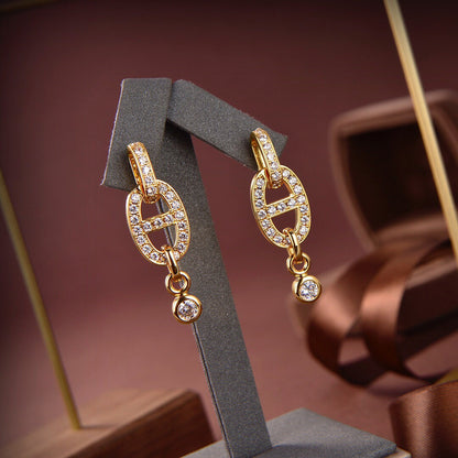 [Royal&Vicky]HM CHAINE DIAMOND EARRINGS
