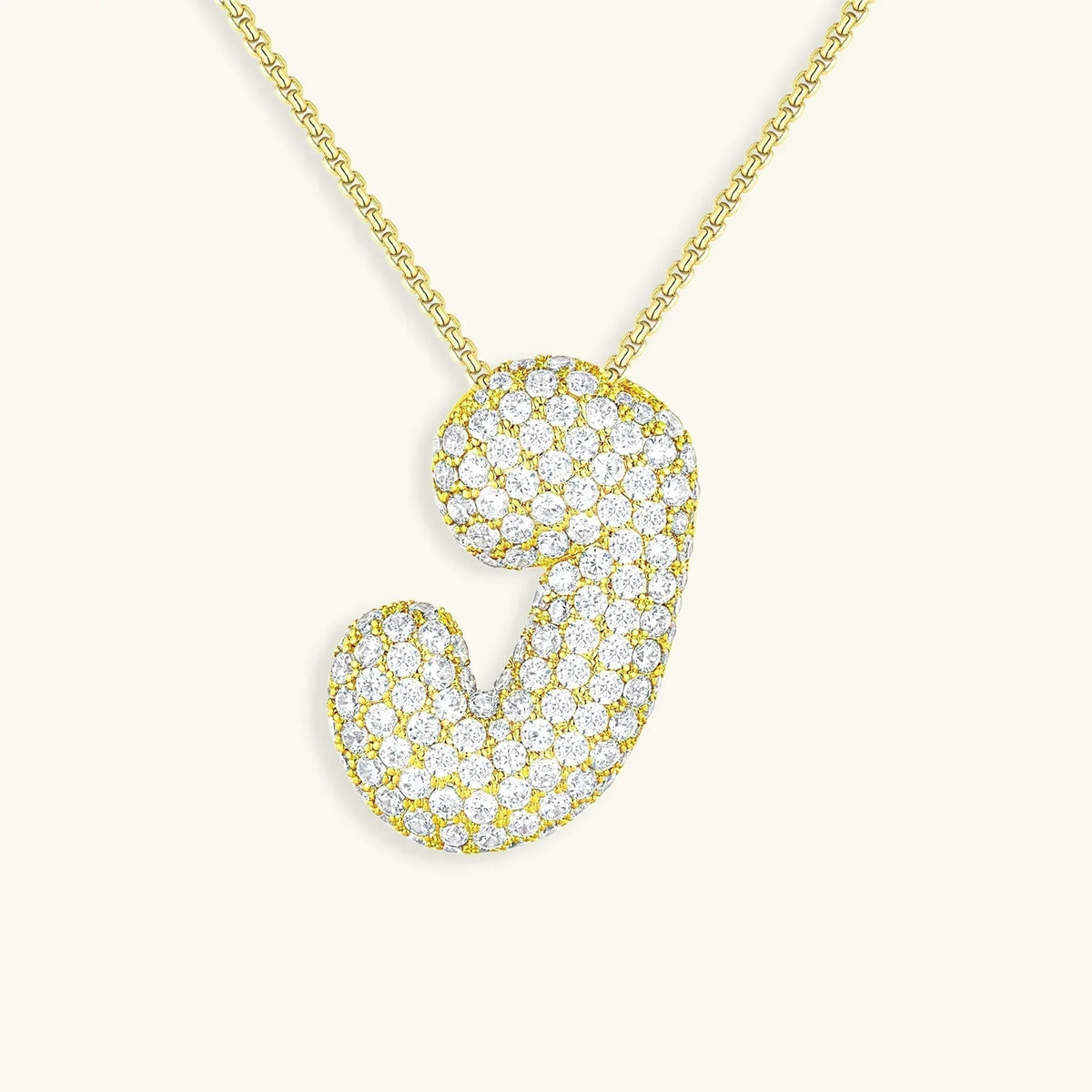 [Royal&Vicky]Bubble Initial Diamond Necklace