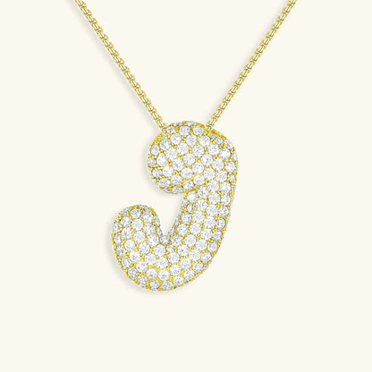 [Royal&Vicky]Bubble Initial Diamond Necklace
