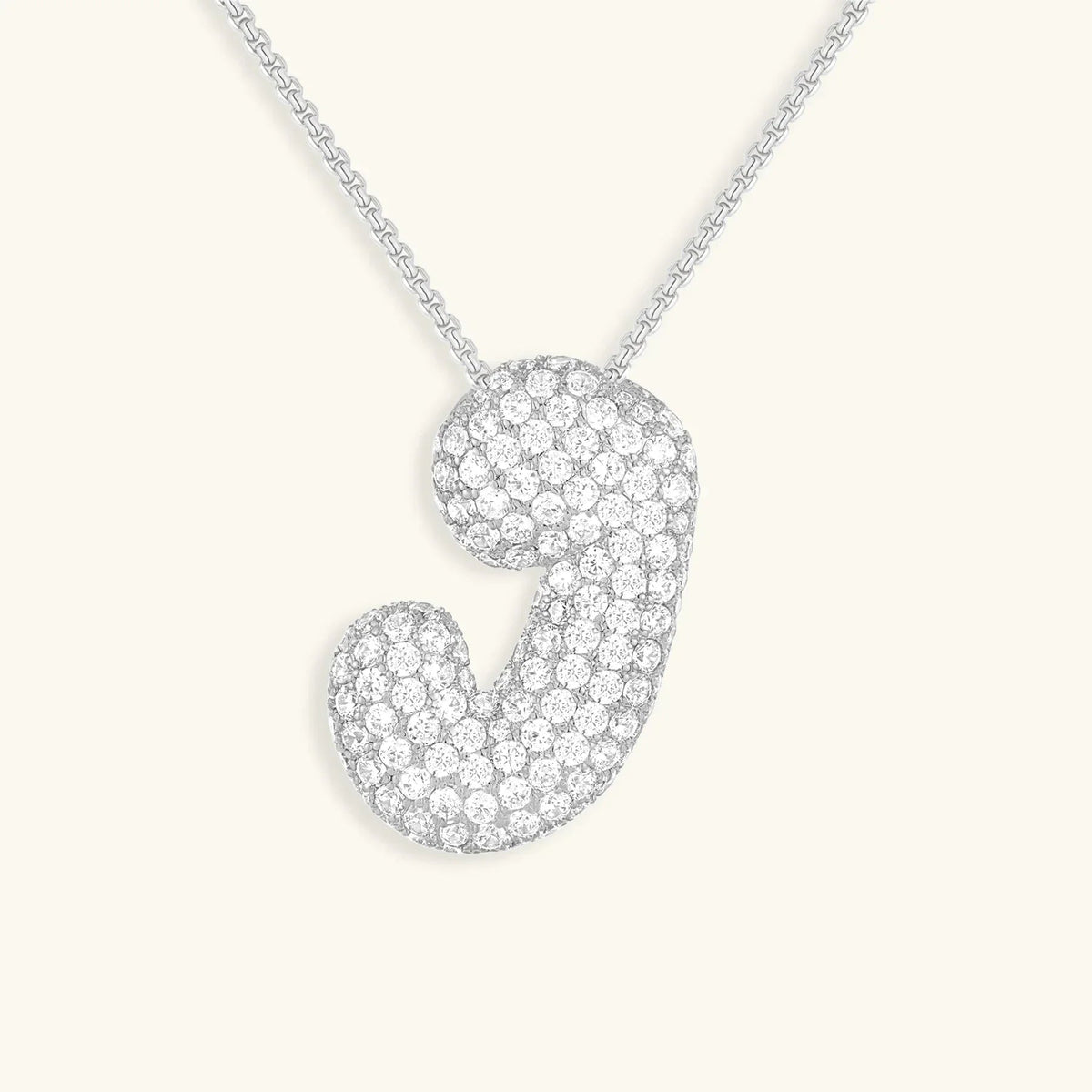 [Royal&Vicky]Bubble Initial Diamond Necklace