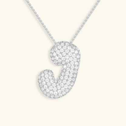 [Royal&Vicky]Bubble Initial Diamond Necklace